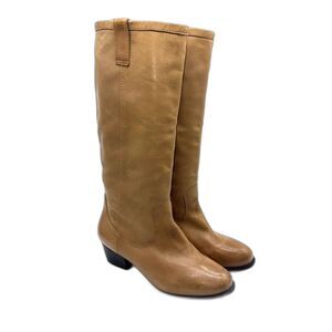 Boden Tall Heeled Leather Boot - Tan 40/9